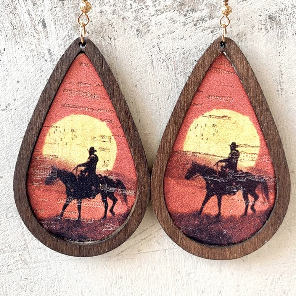 Western horse earrings